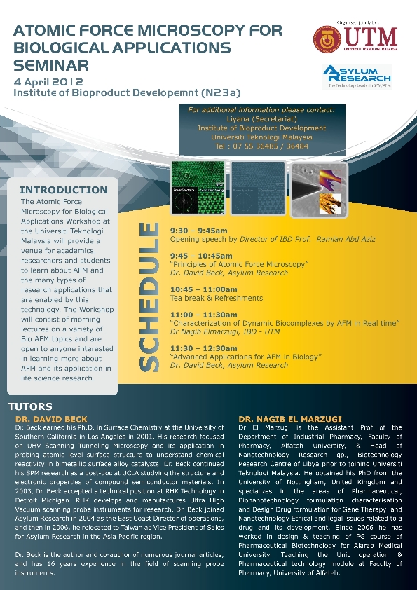 Atomic Force Microscopy For Biological Applications Seminar