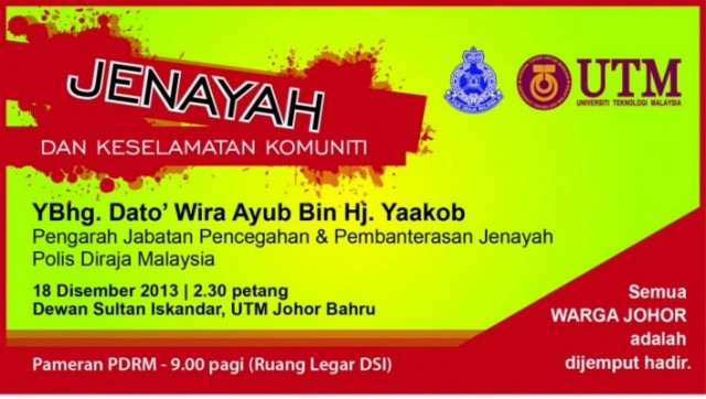 Program Wacana Khas Majlis Profesor UTM : Jenayah dan Keselamatan Komuniti