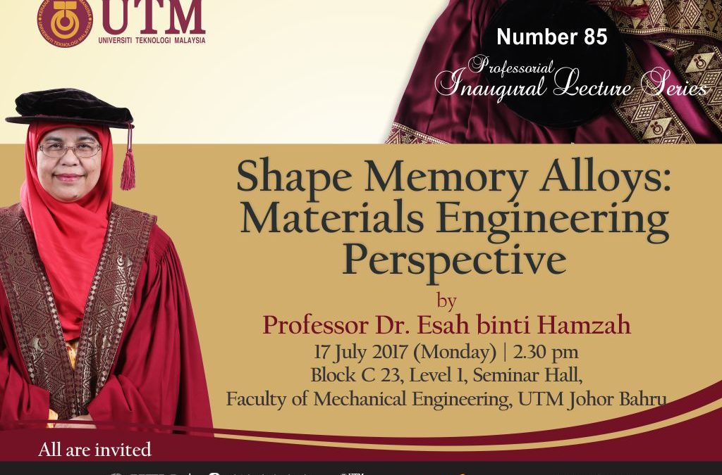 85th Professorial Inaugural Lecture Series by Professor Dr. Esah binti Hamzah